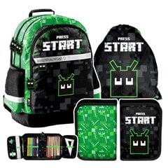 Рюкзак школьный Paso, PRESS START 3 в 1 комплект цена и информация | Школьные рюкзаки, спортивные сумки | kaup24.ee