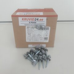 Katusekruvi AR2 4.8x35mm RAL 9006, 250tk цена и информация | Инструменты крепления | kaup24.ee