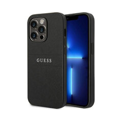 Оригинальный чехол GUESS Saffiano Metal Logo для iPhone 14 Pro (6,1″) - Черный цена и информация | Чехлы для телефонов | kaup24.ee