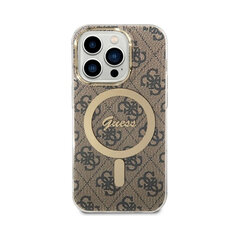 Оригинальный чехол GUESS 4G Gold Logo + Зарядное устройство MagSafe для iPhone 14 Pro (6,1″) — Коричневый цена и информация | Чехлы для телефонов | kaup24.ee