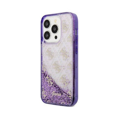 Оригинальный чехол GUESS Liquid Glitter 4G для iPhone 14 (6,1″) - Прозрачный/Фиолетовый цена и информация | Чехлы для телефонов | kaup24.ee