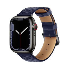 HOCO Elegant, Apple Watch, nahast rihm, midnight blue 42/44/45/49 mm hind ja info | Nutikellade ja nutivõrude tarvikud | kaup24.ee