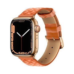 HOCO Elegant, Apple Watch, nahast rihm, oranž 42/44/45/49 mm hind ja info | Nutikellade ja nutivõrude tarvikud | kaup24.ee