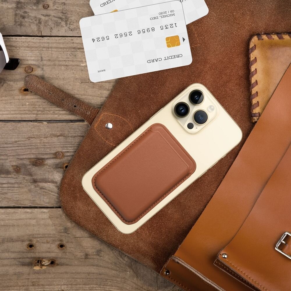 Mag Wallet, iPhone nahast rahakott, pruun hind ja info | Mobiiltelefonide lisatarvikud | kaup24.ee