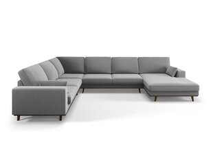 Панорамный левый угловой velvet диван Hebe, 6 мест, серый цвет цена и информация | Угловые диваны | kaup24.ee