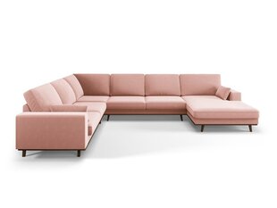Панорамный левый угловой velvet диван Hebe, 6 мест, розовый цвет цена и информация | Угловые диваны | kaup24.ee