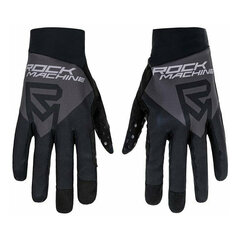 Вело перчатки Rock Machine Race FF, черные/серые, S цена и информация | Одежда для велосипедистов | kaup24.ee
