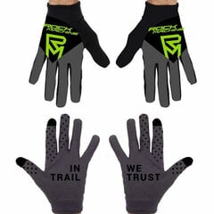 Вело перчатки Rock Machine Race FF, черные/серые/зеленые, M цена и информация | Одежда для велосипедистов | kaup24.ee