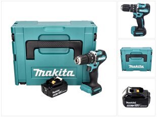 Аккумуляторная ударная дрель Makita DHP 487 T1J цена и информация | Шуруповерты, дрели | kaup24.ee