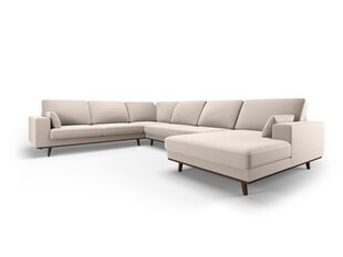Панорамный левый угловой velvet диван Hebe, 6 мест, бежевый цвет цена и информация | Угловые диваны | kaup24.ee
