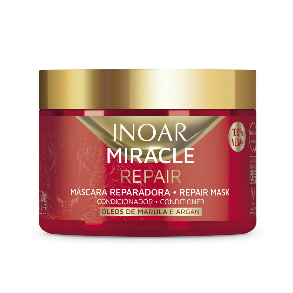 Taastav sära andev juuksemask Inoar Miracle Repair, 250 g hind ja info | Maskid, õlid, seerumid | kaup24.ee