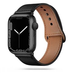 Tech-Protect Leatherfit Apple Watch 4 / 5 / 6 / 7 / 8 / SE (38 / 40 / 41 мм), черный цена и информация | Аксессуары для смарт-часов и браслетов | kaup24.ee