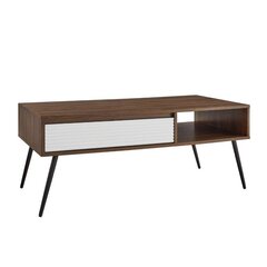 Diivanilaud Walker Edison Fluted, Dark Walnut/White kaina ir informacija | Журнальные столики | kaup24.ee