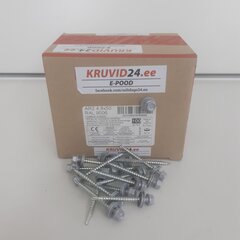 Katusekruvi AR2 4.8x50mm RAL 9006, 100tk hind ja info | Kinnitusvahendid | kaup24.ee