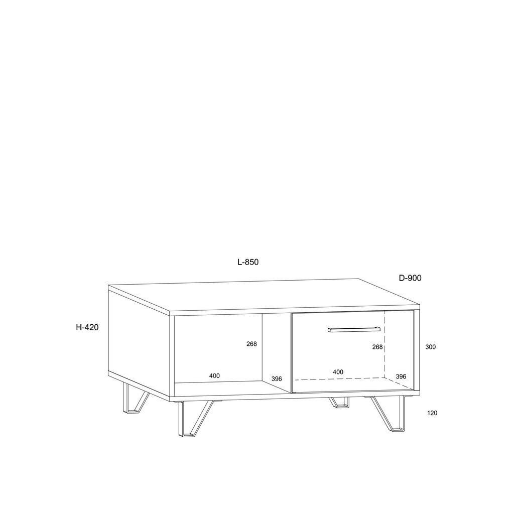 Diivanilaud Boss - BOS-06 2D, must/käsitöötamm цена и информация | Diivanilauad | kaup24.ee