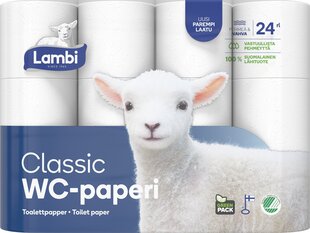 Туалетная бумага Ламби 24 куски, 3 слоя цена и информация | Туалетная бумага, бумажные полотенца | kaup24.ee