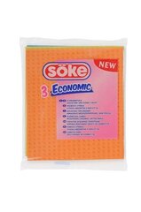 Soke Cloths - Sponge Economic, 3 ПК, 12 упаковочных наборов цена и информация | Тазик с ручками круглый 9л, серый | kaup24.ee