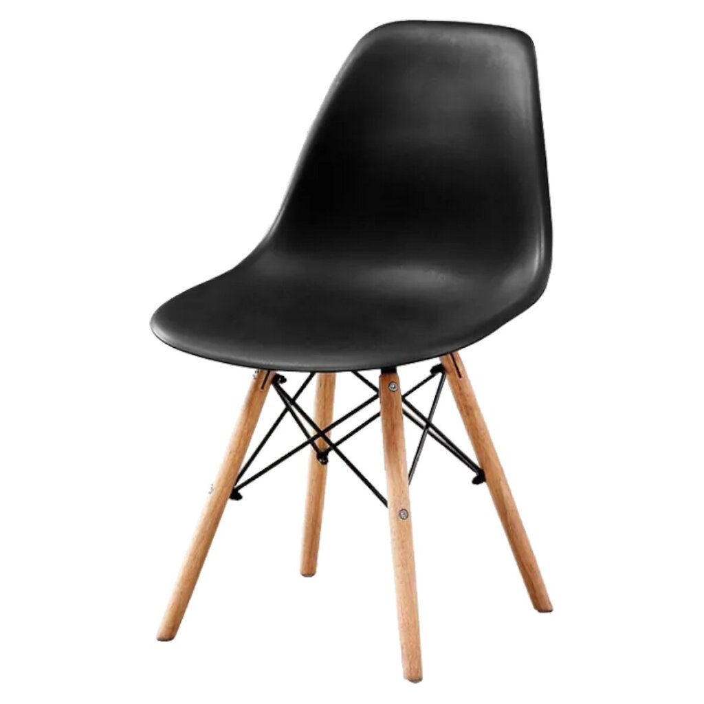 Komplektis 4 DSW Viking tooli, 44 x 46 x 81, must цена и информация | Söögitoolid, baaritoolid | kaup24.ee