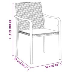 vidaXL 5-osaline aiamööblikomplekt istmepatjadega, rotang/teras hind ja info | Aiamööbli komplektid | kaup24.ee