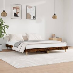 vidaXL voodiraam, suitsutatud tamm, 140 x 200 cm, tehispuit hind ja info | Voodid | kaup24.ee