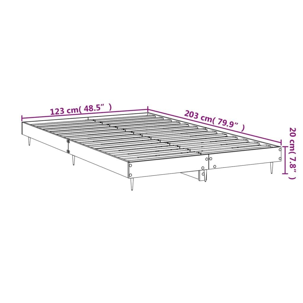 vidaXL voodiraam, Sonoma tamm, 120x200 cm, tehispuit hind ja info | Voodid | kaup24.ee