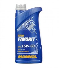 Mootoriõli 7510 Mannol Favorit 15W-50 API SL/CF-4, 1L hind ja info | Mootoriõlid | kaup24.ee