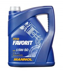 Mootoriõli 7510 Mannol Favorit 15W-50 API SL/CF-4, 5l hind ja info | Mootoriõlid | kaup24.ee