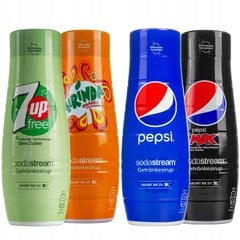 SodaStream 4x siirup: 7up, Pepsi, Mirinda, Pepsi Max hind ja info | Mulliveemasinad | kaup24.ee