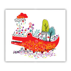 Tulup Lõikelaud Värviline krokodill, 60x52 cm hind ja info | Lõikelauad | kaup24.ee
