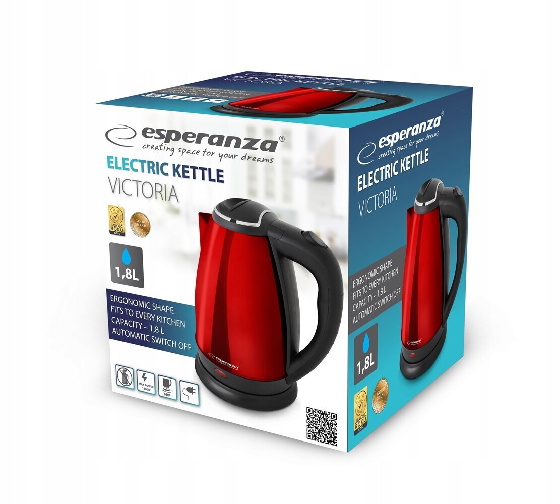 Esperanza Victoria 1800 Estry Kettle Red hind ja info | Veekeetjad | kaup24.ee