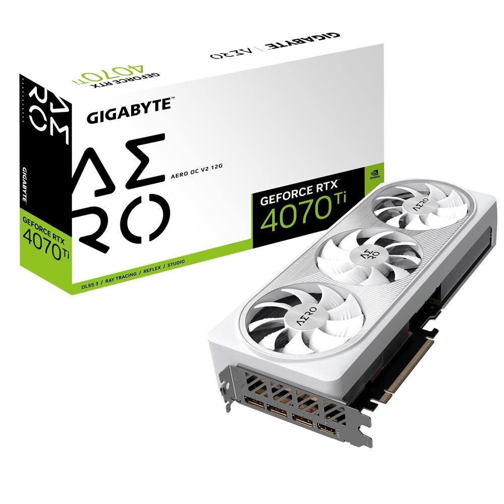 Gigabyte GeForce RTX 4070 Ti Aero OC V2 GV-N407TAEROOCV2-12GD цена и информация | Videokaardid (GPU) | kaup24.ee