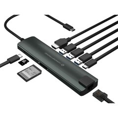 Usb-jaotur Conceptronic Donn06G Hall 9-in-1 hind ja info | USB jagajad, adapterid | kaup24.ee