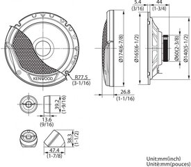 2-Riba komponentkõlarid Kenwood KFC-E170P hind ja info | Kenwood Autokaubad | kaup24.ee