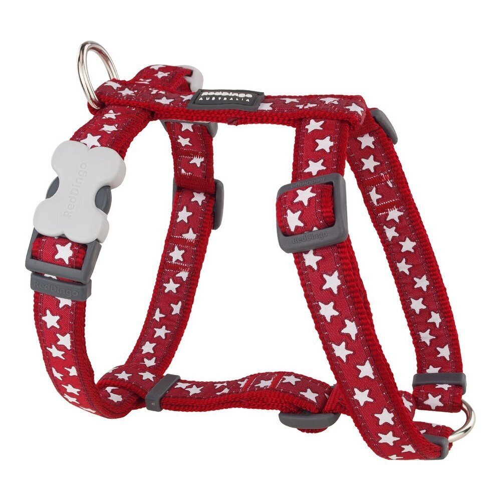 Koera rakmed Red Dingo Style Punane Täht Valge 46-76 cm hind ja info | Kaelarihmad ja traksid koertele | kaup24.ee