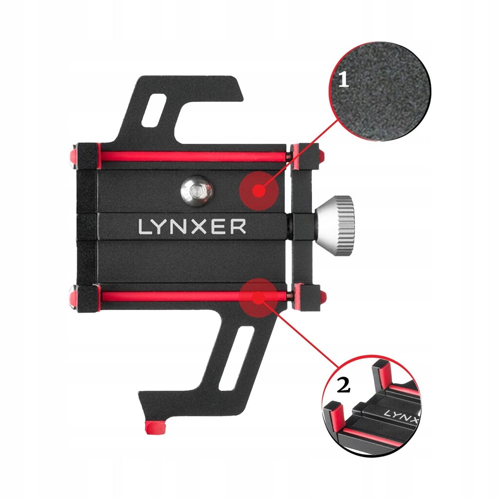Universaalne jalgrattatelefoni hoidja Lynxer, must цена и информация | Muud jalgratta tarvikud | kaup24.ee