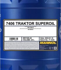 Масло моторное Mannol 7406 Traktor Superoil 15W-40, 20 л цена и информация | Моторные масла | kaup24.ee