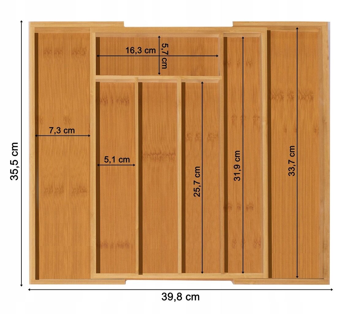 Söögiriistade organiseerija, 39,8 x 35,5 x 5 cm hind ja info | Söögiriistad | kaup24.ee