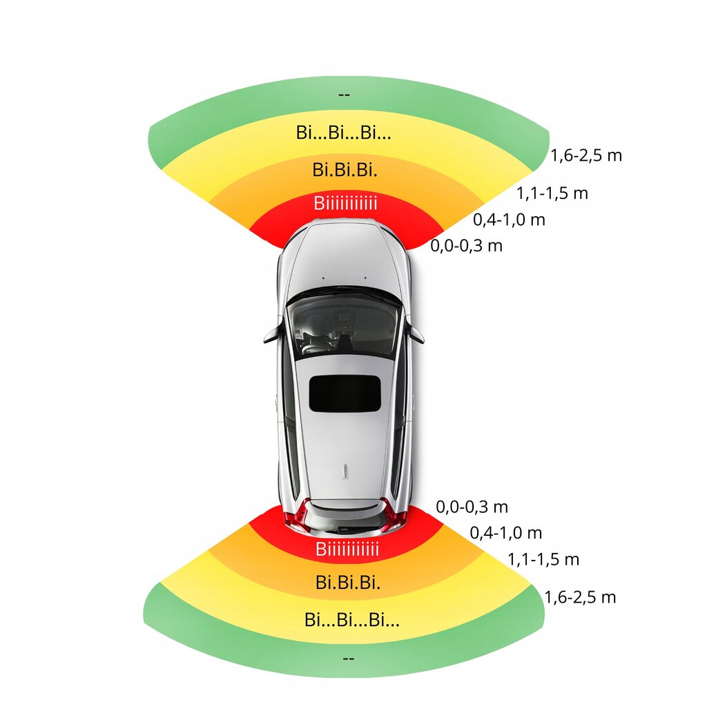 Parkimissüsteem 8 anduriga 22mm koos katuse LED ekraan EinParts, Punane цена и информация | Parkimisabi süsteemid | kaup24.ee