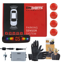 Парковочная система с 4 датчиками 22 мм со светодиодный экран EinParts, Красный цена и информация | Системы парковки | kaup24.ee