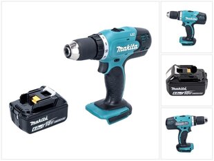 Аккумуляторная угловая дрель Makita DDF 453 G1 цена и информация | Шуруповерты, дрели | kaup24.ee