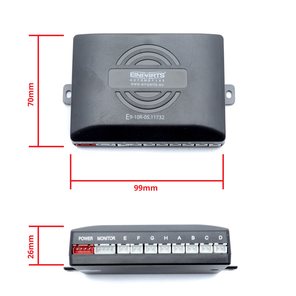Parkimissüsteem 8 anduriga 22mm koos Batmani stiilis LED-ekraan EinParts, Sügav punane цена и информация | Parkimisabi süsteemid | kaup24.ee
