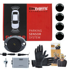 Парковочная система с 4 датчиками 22 мм со предупредительный сигнал EinParts, Черный цена и информация | Системы парковки | kaup24.ee