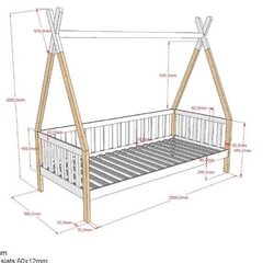 Детская кровать Aatrium Tipi, белая цена и информация | Детские кровати | kaup24.ee