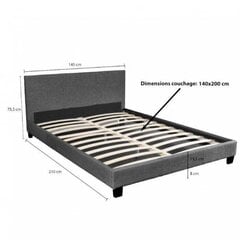 Кровать Aatrium Dublin, 140x200 см, серая цена и информация | Кровати | kaup24.ee