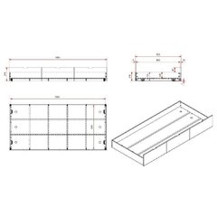 Ящик для постельного белья Aatrium Margrit MGRB9014, белый цвет цена и информация | Выдвижные ящики, ящики для постельного белья | kaup24.ee