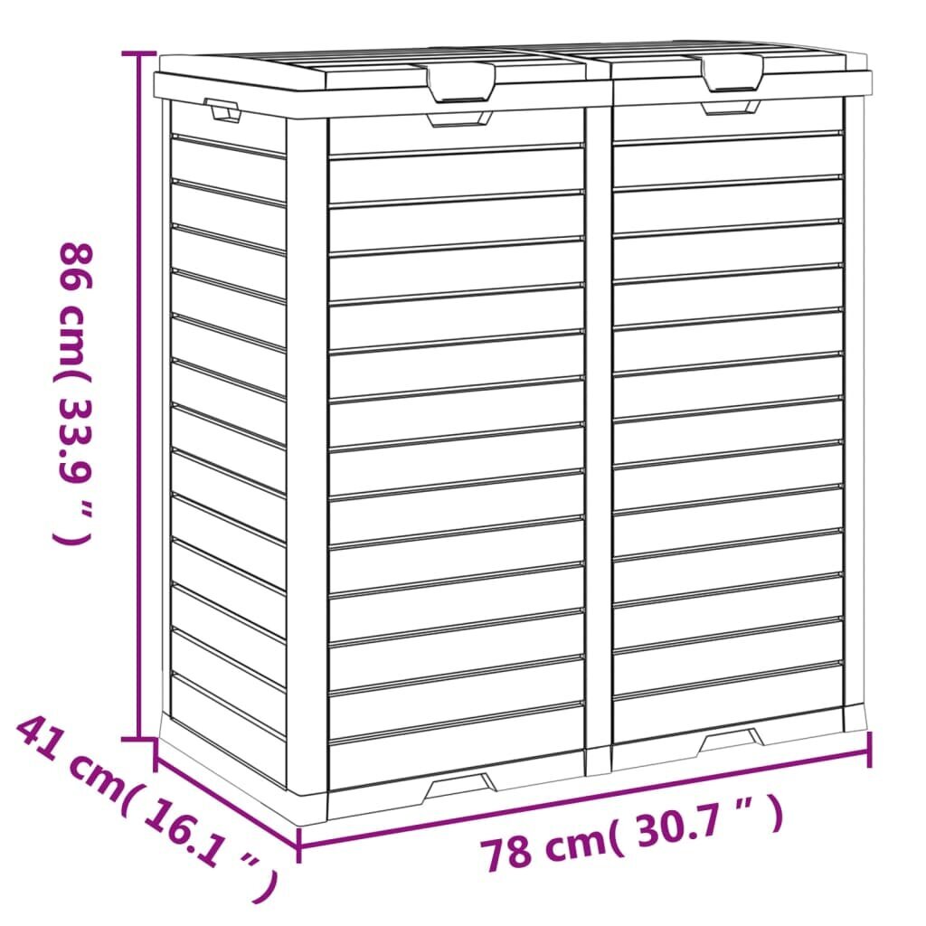 vidaXL õue prügikast, helepruun, 78 x 41 x 86 cm, polüpropüleen hind ja info | Kompostrid, prügikonteinerid | kaup24.ee