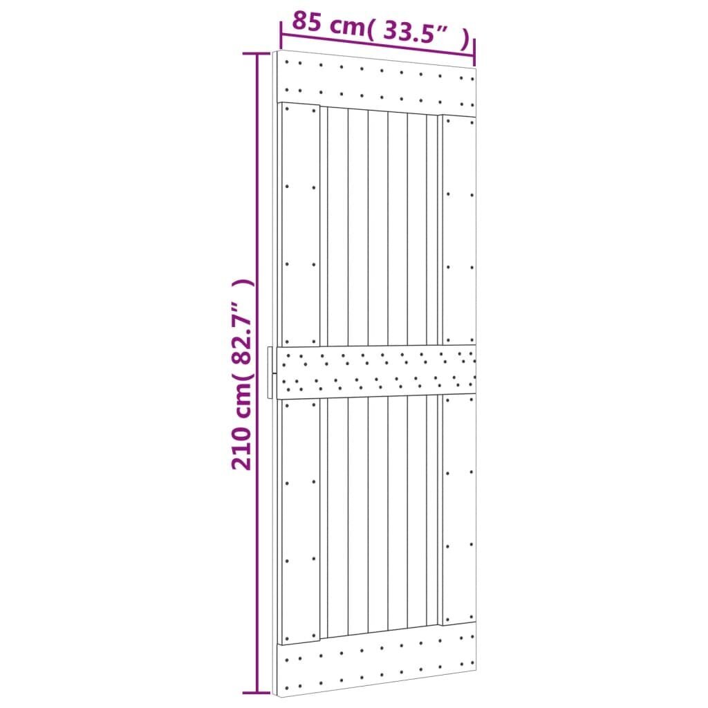 vidaXL uks, 85 x 210 cm, männipuit цена и информация | Siseuksed | kaup24.ee