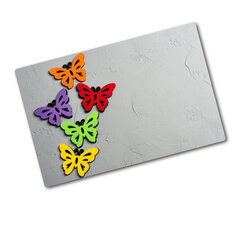 Tulup Lõikelaud Värvilised liblikad, 80x52 cm hind ja info | Lõikelauad | kaup24.ee