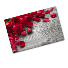 Tulup Lõikelaud Punased roosid, 80x52 cm hind ja info | Lõikelauad | kaup24.ee
