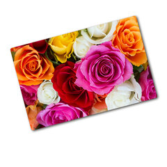 Tulup Lõikelaud Värvilised roosid, 80x52 cm hind ja info | Lõikelauad | kaup24.ee